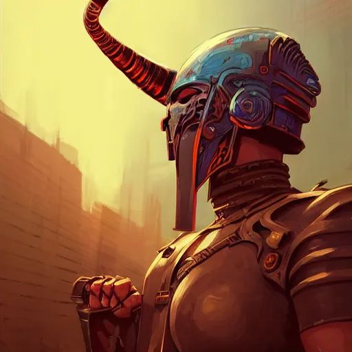 Image similar to cyberpunk viking helmet mask warrior goddess robot ninja fantasy, art gta 5 cover, official fanart behance hd artstation by jesper ejsing, by rhads, makoto shinkai and lois van baarle, ilya kuvshinov, ossdraws