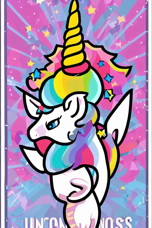 Image similar to A unicorn fitness coach, sticker, portrait, highly detailed, colorful, illustration, smooth and clean vector curves, no jagged lines, vector art, smooth