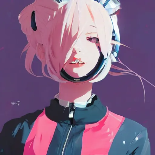 Image similar to poster art girl with futuristic streetwear and sailor moon hair, cute face, pretty, Anime, in the style of Valorant by Cushart Krentz and Gilleard James, Fierce expression 4k, 8k, HDR, Trending on artstation, Behance, Pinterest