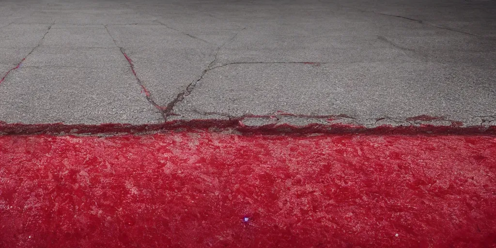 Image similar to Crown covered with red dye, on the concrete ground, cinematic, cinematic lighting, 8k, ultra-detailed, ultra-realistic, hyper-realistic, high detailed