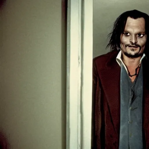 Prompt: Johnny Depp playing Jack Torrance in The Shining