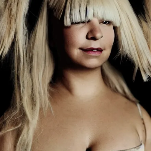 Image similar to Sia furler artistic photoshoot full body