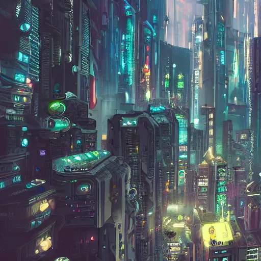Image similar to a full view of cyberpunk city,artstation,very detailed