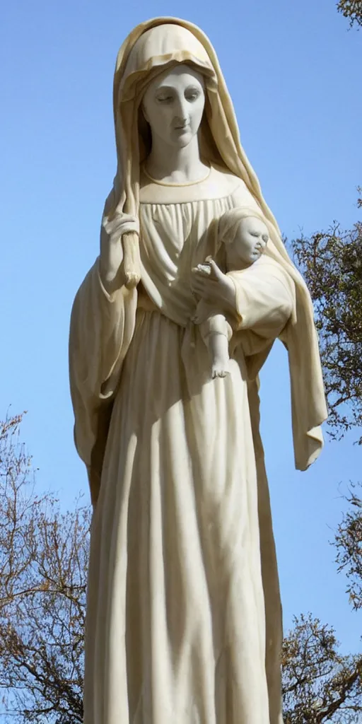 Image similar to a marble statue of the virgin Mary,