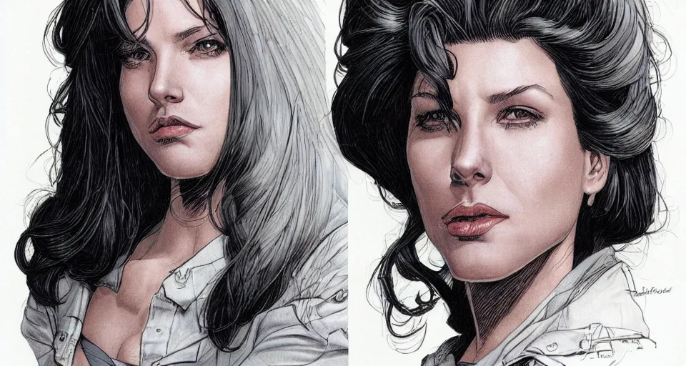 Prompt: a beautiful portrait of a woman Travis Charest style