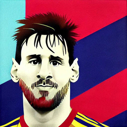 Image similar to a portrait of lionel messi by marry jane ansell