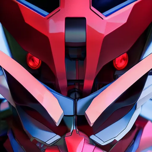 Image similar to neon Genesis evangelion 01 mech concept art close up shot face, 3d art, vfx, octane render, unreal engine, blender