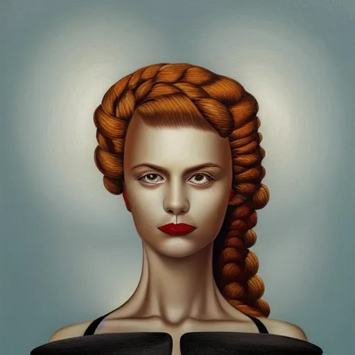 Image similar to detailed painting, a painting of a woman, skeuomorphic, airbrush art, an ultrafine detailed painting by rafal olbinski, behance contest winner, pop surrealism, very detailed, minimalist