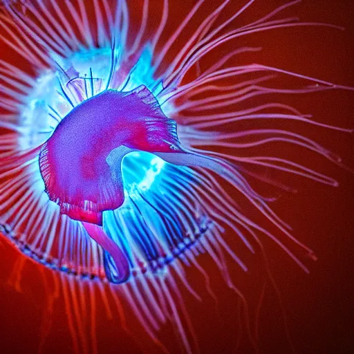 Prompt: a jellyfish exploding, 8k, nature photography