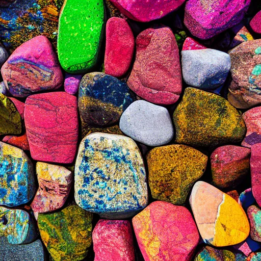 Image similar to colorful rocks, overhead photography