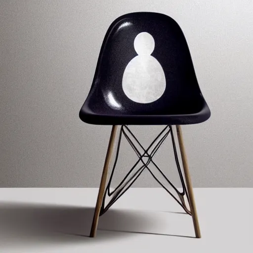 Prompt: a modern chair design influenced by eames egg womb barcelona, modernist louis ghost, papa bear chair, studio lighting, beautifully lit, furniture design magazine, product shot, trending colors, featured exclusive