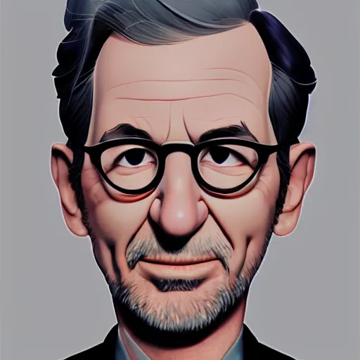 Image similar to face icon stylized minimalist steven spielberg, loftis, cory behance hd by jesper ejsing, by rhads, makoto shinkai and lois van baarle, ilya kuvshinov, rossdraws global illumination