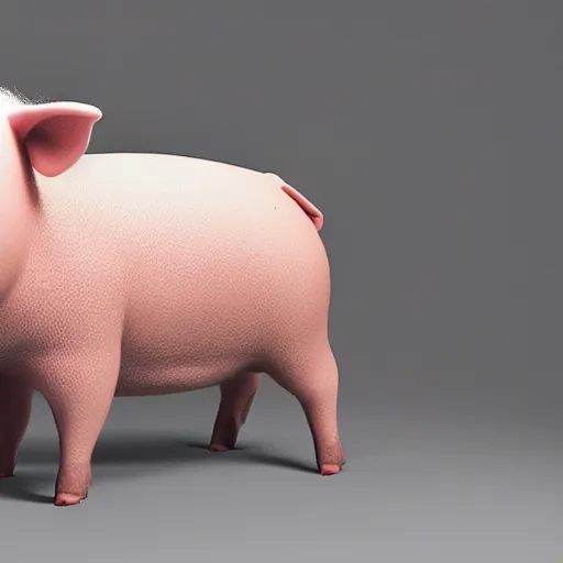 Image similar to a pig made of rubber 4 k commercial lighting - w 8 3 2