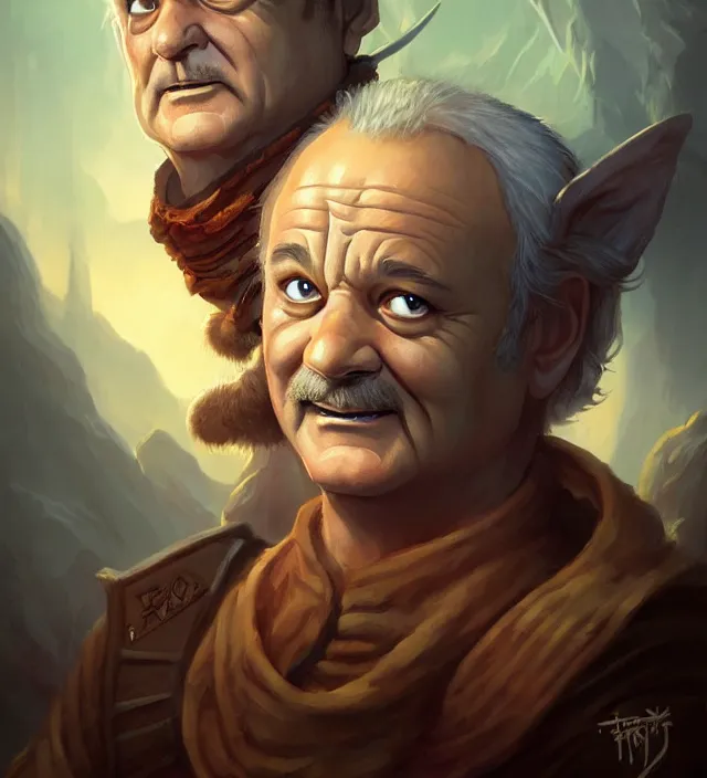 Prompt: bill murray, dnd character art portrait, matte fantasy painting, deviantart artstation, by jason felix by steve argyle by tyler jacobson by peter mohrbacher, cinema