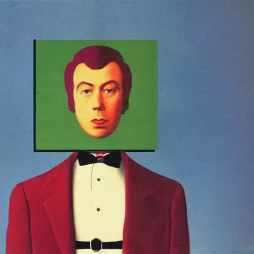 Prompt: An album cover designed by René Magritte