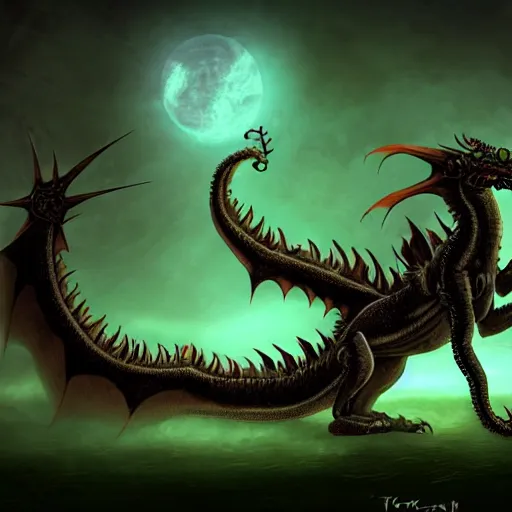 Image similar to Anthopomorphic dragon, lovecraftian horror, in the style of trevor henderson, dragon art, furaffinity, deviantart