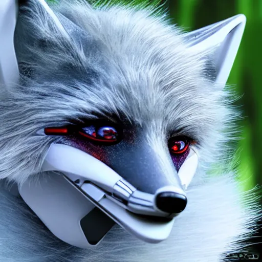 Prompt: hyper realistic robotic fox, robotic, detailed,