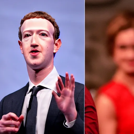 Image similar to mark zuckerberg is the prettiest girl at the pageant, spotlight, beautiful, elegant, wide shot, live on stage, extreme detail