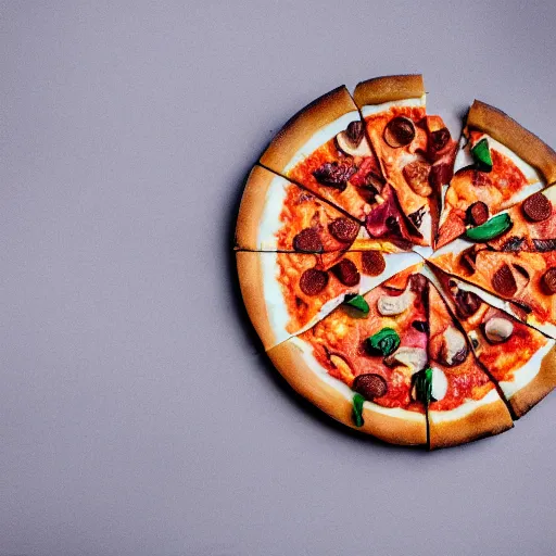 Prompt: A 🍕 made entirely out of 🥥 , 🥥 🍕 hybrid, 4k food photography