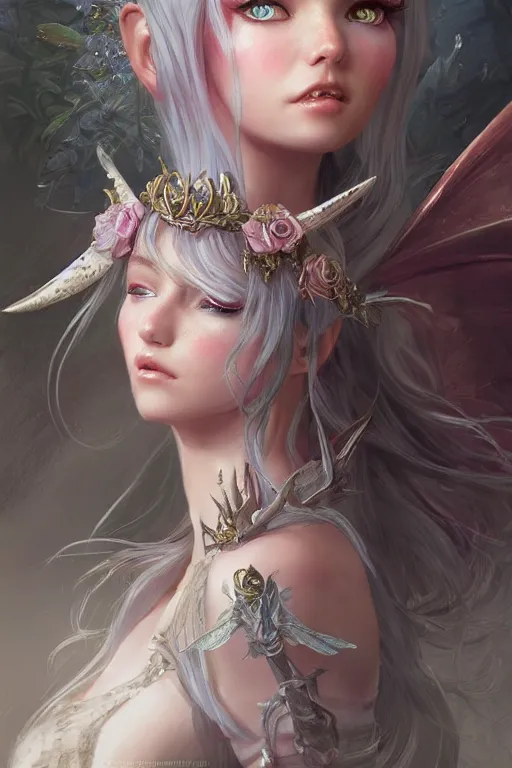 Image similar to fairy princess, highly detailed, d & d, fantasy, highly detailed, digital painting, trending on artstation, concept art, sharp focus, illustration, art by artgerm and greg rutkowski and fuji choko and viktoria gavrilenko and hoang lap