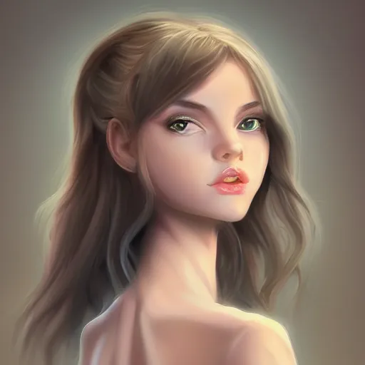 Image similar to beautiful girl, digital art, trending on artstation