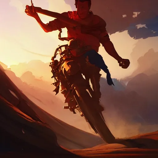 Image similar to hero world mad max, behance hd by jesper ejsing, by rhads, makoto shinkai and lois van baarle, ilya kuvshinov, rossdraws global illumination