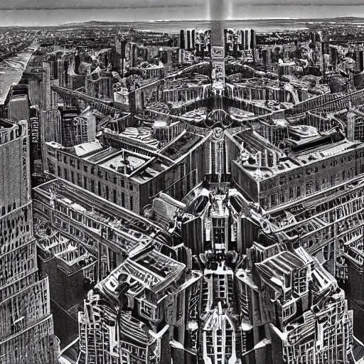 Prompt: Central Manhattan per escher