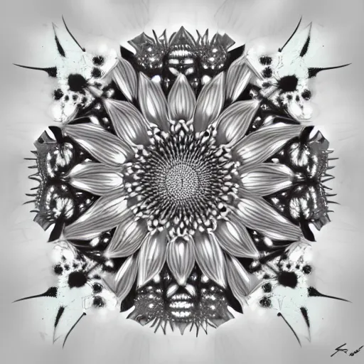 Prompt: digital art, Abstract art, intricate flowers, trending on artstation, -640