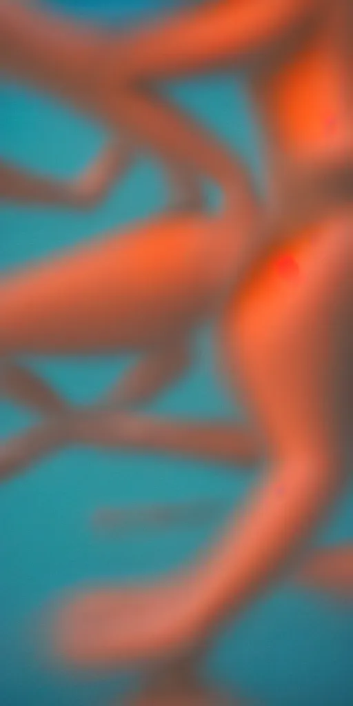 Prompt: a blurry closeup picture of abstract gorgeous human bodies in ocean, body parts, torso, macro photography, long exposure photograph, surrealism, anamorphic bokeh, orange and cyan lighting, cinematic