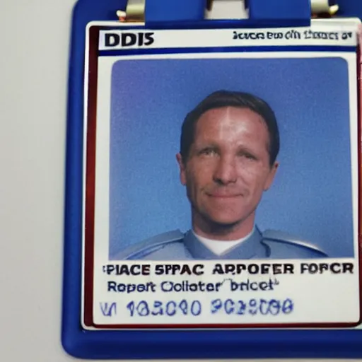 Image similar to id photo of a space officer