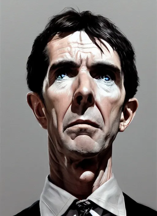 Image similar to portrait of Norman Bates from Psycho (1960), highly detailed, centered, solid color background, digital painting, artstation, concept art, smooth, sharp focus, illustration, Jason Edmiston, donato giancola, Joseph Christian Leyendecker, Les Edwards, Ed Repka, WLOP, Artgerm