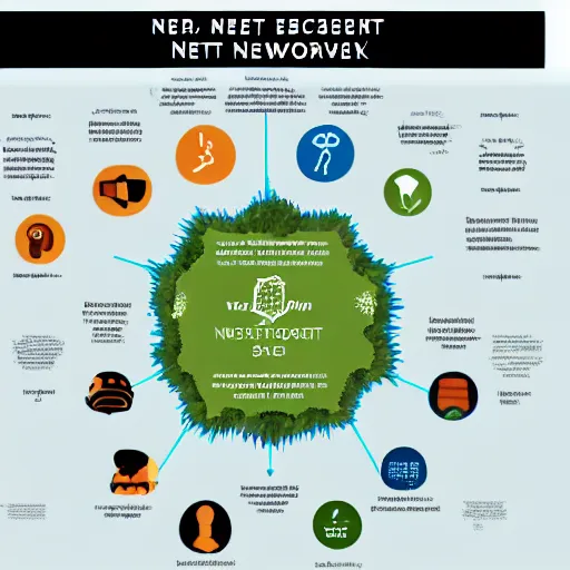 Image similar to petri net ecosystem network, infography