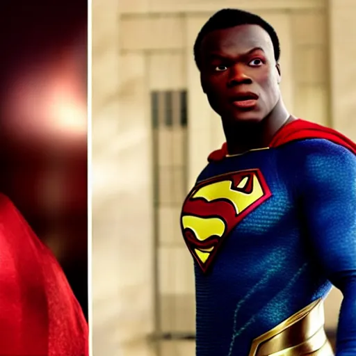 Prompt: film still of KSIOlajidebt as Superman