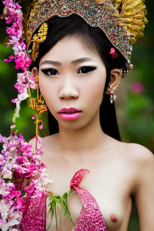 Prompt: Photo of Thailand ladyboy, portrait, realistic, detailed, photorealism, Sony A7R