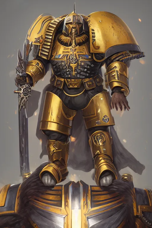 Image similar to armor portrait heros warhammer 4 0 k horus heresy fanart - the primarchs emperor by johannes helgeson animated with vfx concept artist & illustrator global illumination ray tracing hdr fanart arstation zbrush central hardmesh 8 k octane renderer comics stylized