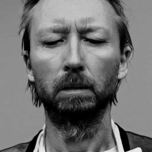 close up image of edward norton lying to thom yorke, Stable Diffusion