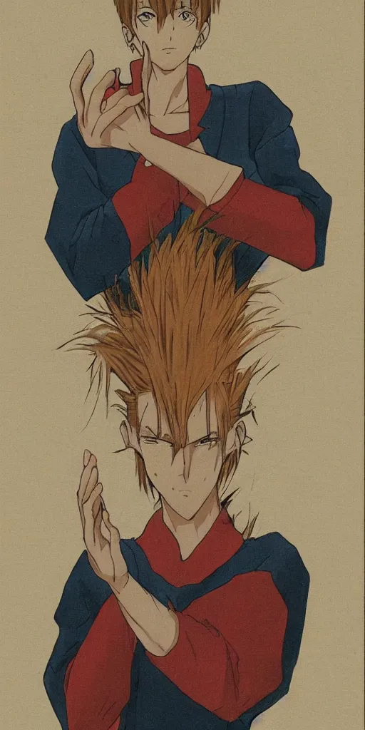 Prompt: anime portrait of mutant with handed head, head with hands