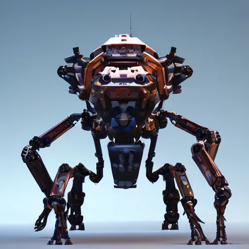 Image similar to hexapod beast, robotic, convex, kitbashing, robot, unreal engine, 4 k