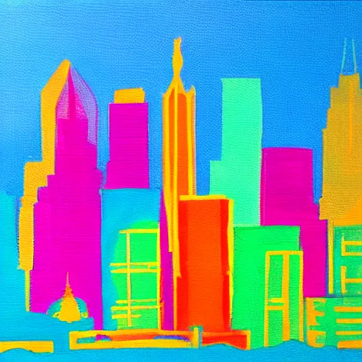 Prompt: colorful painting of atlanta skyline in the style of henri matiss