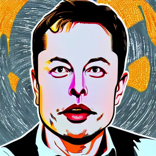 Image similar to Elon musk drawn by Todd macfarlane full color