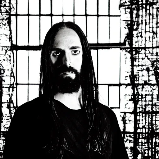 Prompt: studio photo of jesus in a black metal band, studio portrait