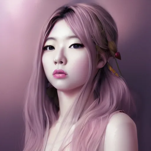 Image similar to realistic portrait of yasuho hiros, featured on artstation, matte painting