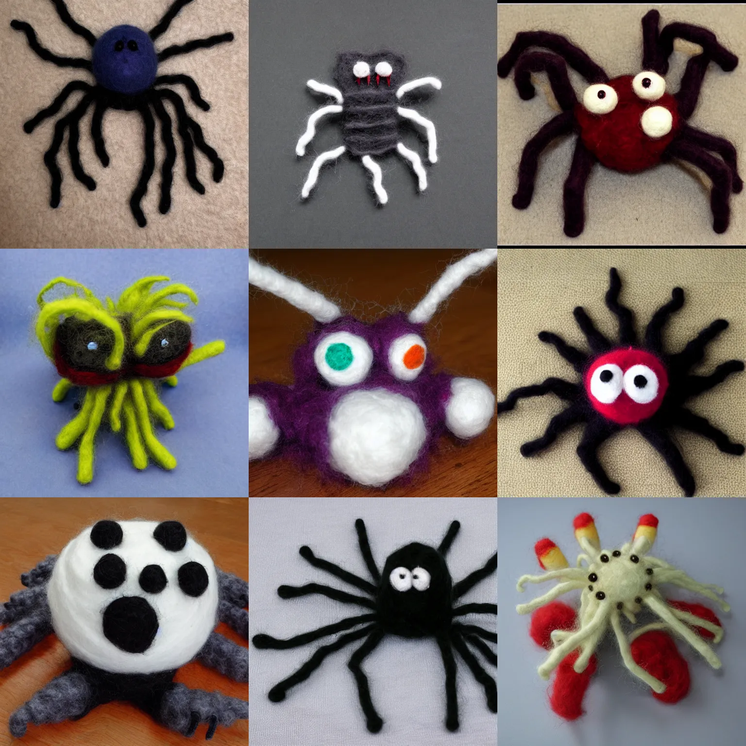 Prompt: a scary spider monster made of wool, horror, unnerving, terrifying