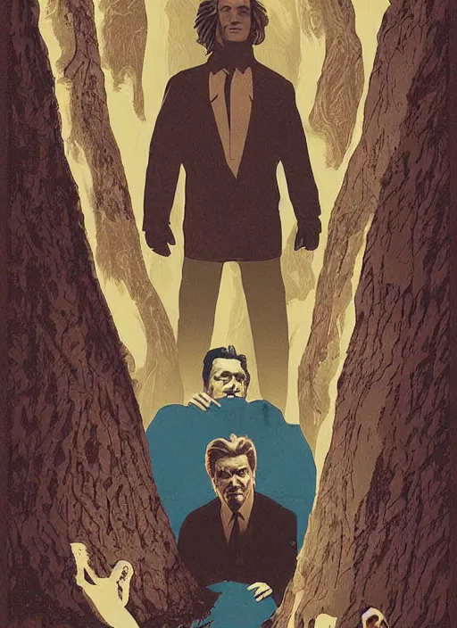 Prompt: twin peaks movie poster art by matthew joseph peak