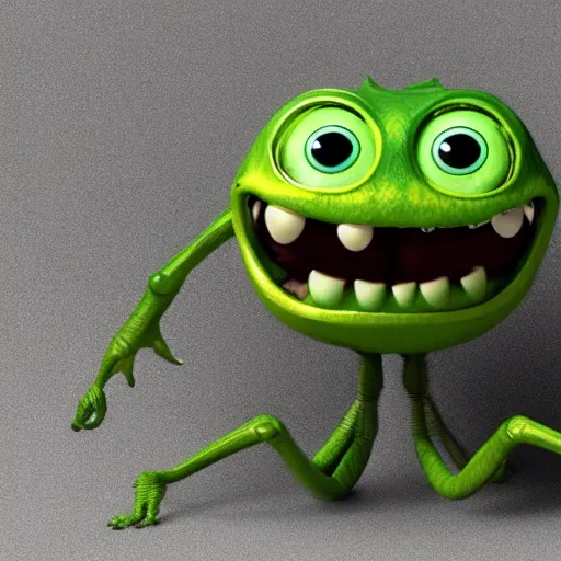 Image similar to cute anthropomorphic alien caterpillar creature with many legs and big eyes detailed character concept 3 d pixar style render 4 k