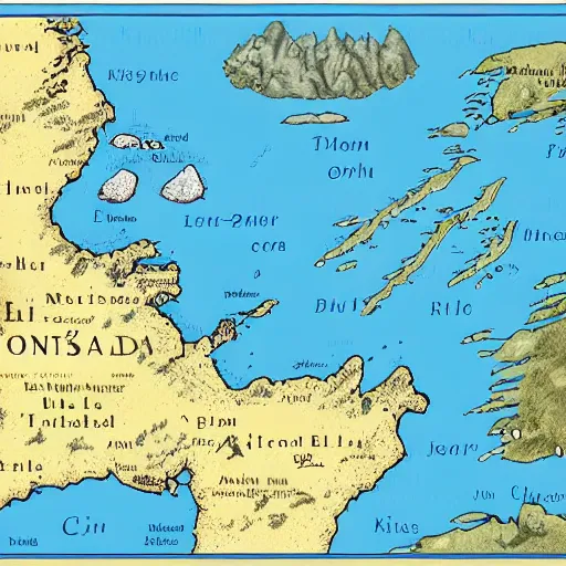 Image similar to map of a fictional continent with no labels