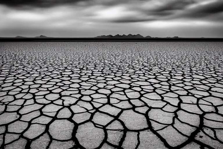 Prompt: endless salt flats, empty, desolate, lonely, wallpaper, cloudy sky, beautiful