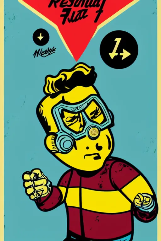 Image similar to fallout 7 6 retro futurist illustration art by butcher billy, sticker, colorful, illustration, highly detailed, simple, smooth and clean vector curves, no jagged lines, vector art, smooth andy warhol style