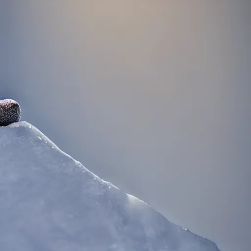 Prompt: close-up photograph of an apple at the top of Mount Everest, stunning detail, gorgeous composition, studio lighting, 50mm lens