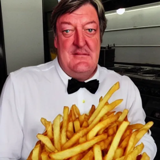 Image similar to [ french fries ] as ( stephen fry ) hybrid intercross mix